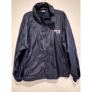 Vintage Castaway Pepsi‎ Windbreaker Rain Jacket Navy Blue Mens Size XL